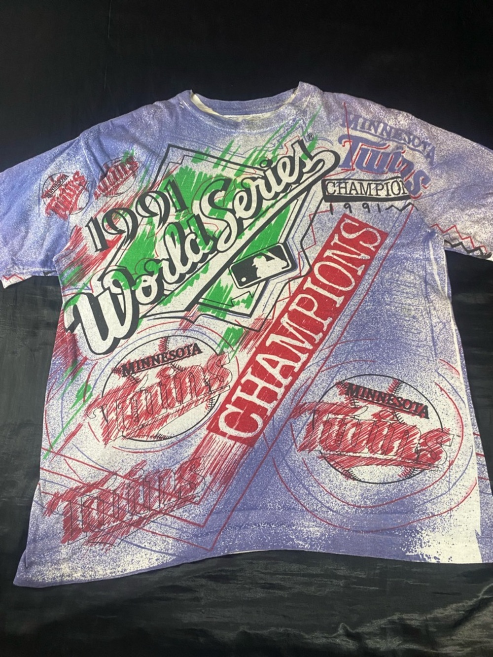 Vintage Minnesota Twins Shirt Mens XLarge World Series 1991 AOP Single Stitch